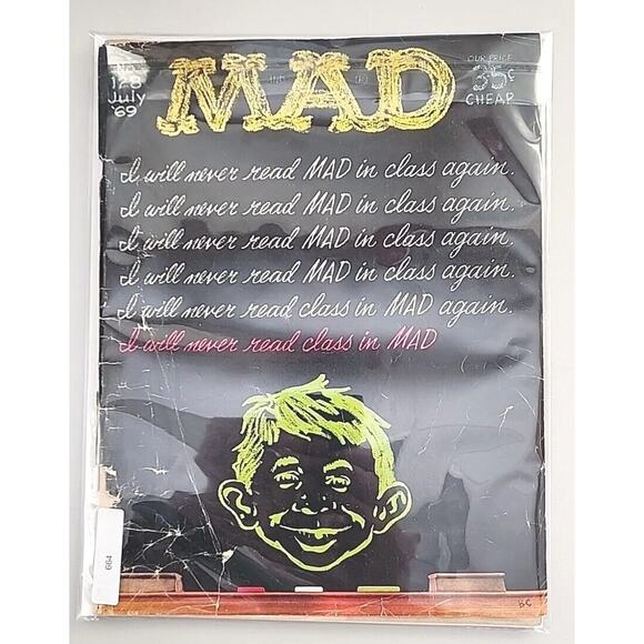 1969 MAD Magazine July No. 128 I will never read MAD in class again. M664 - Picture 9 of 9